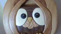 Intarsia Cute Owl in tree Hollow