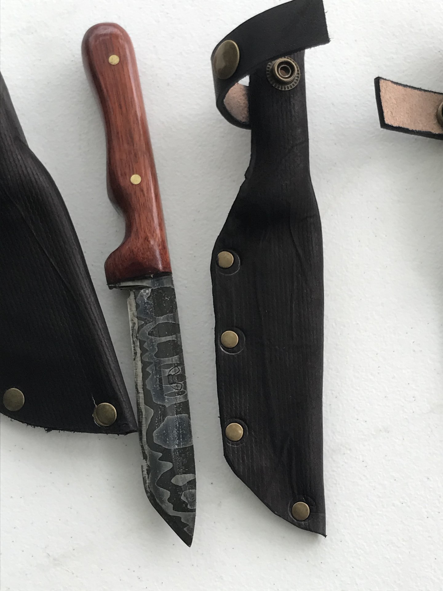 Damascus drop point tanto 