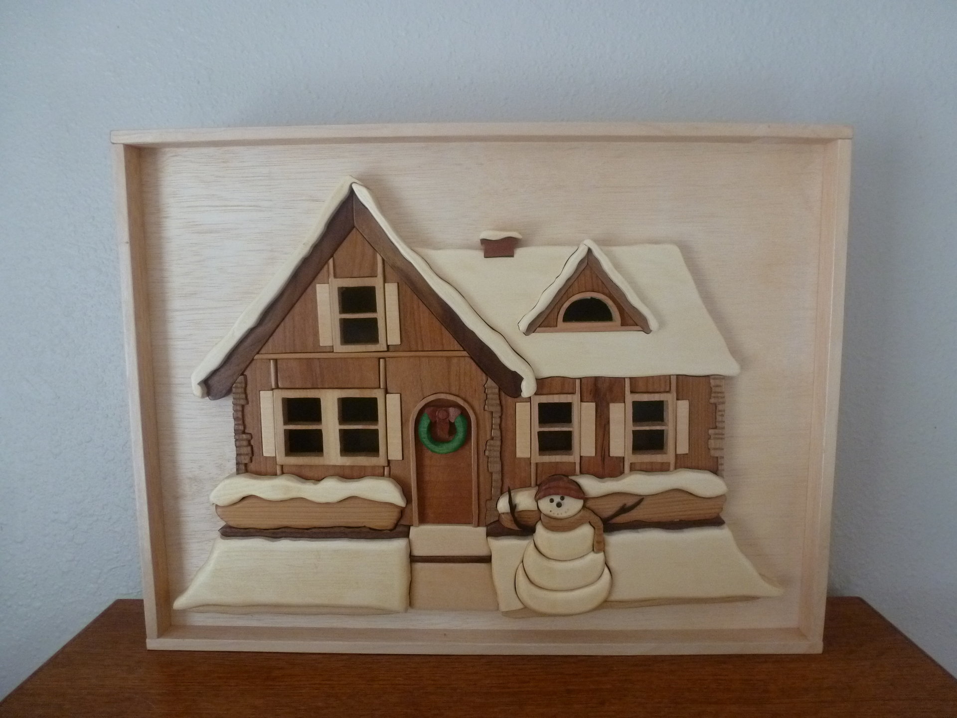 Intarsia Snowhouse Shadowbox