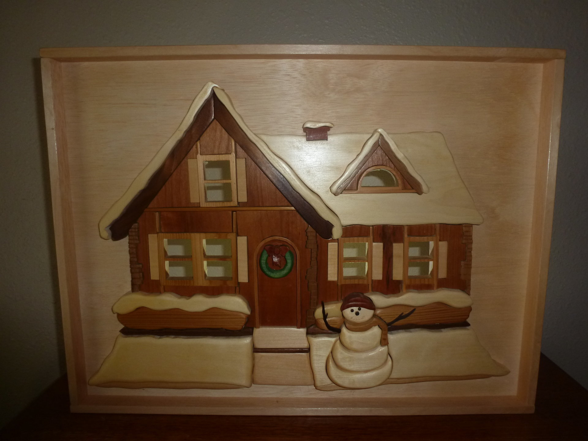 Intarsia Snowhouse Shadowbox