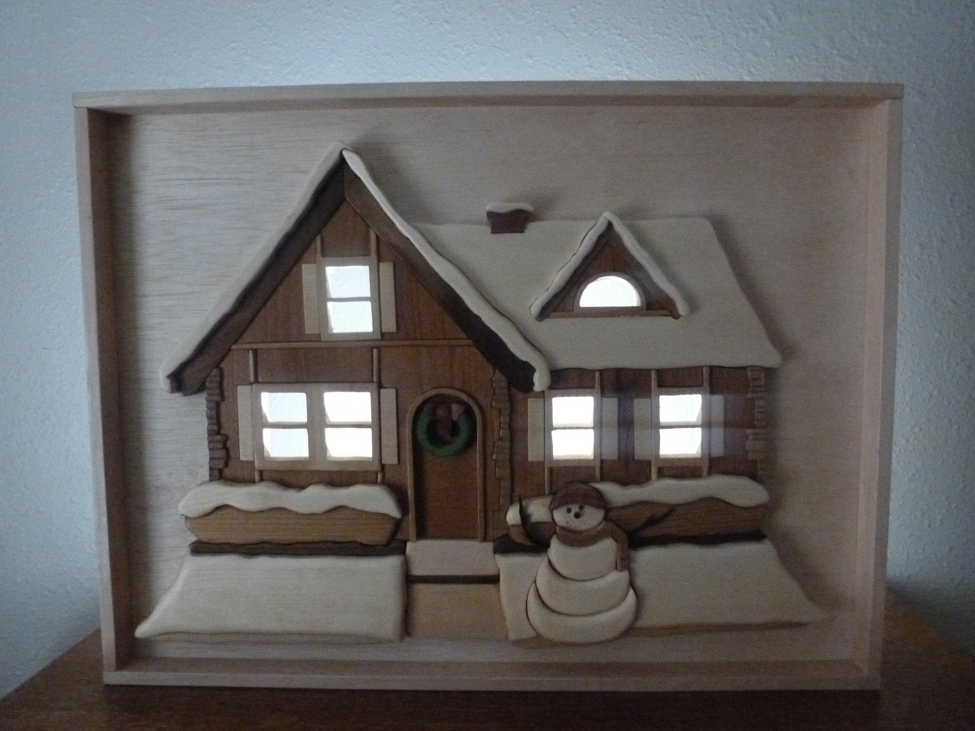 Intarsia Snowhouse Shadowbox