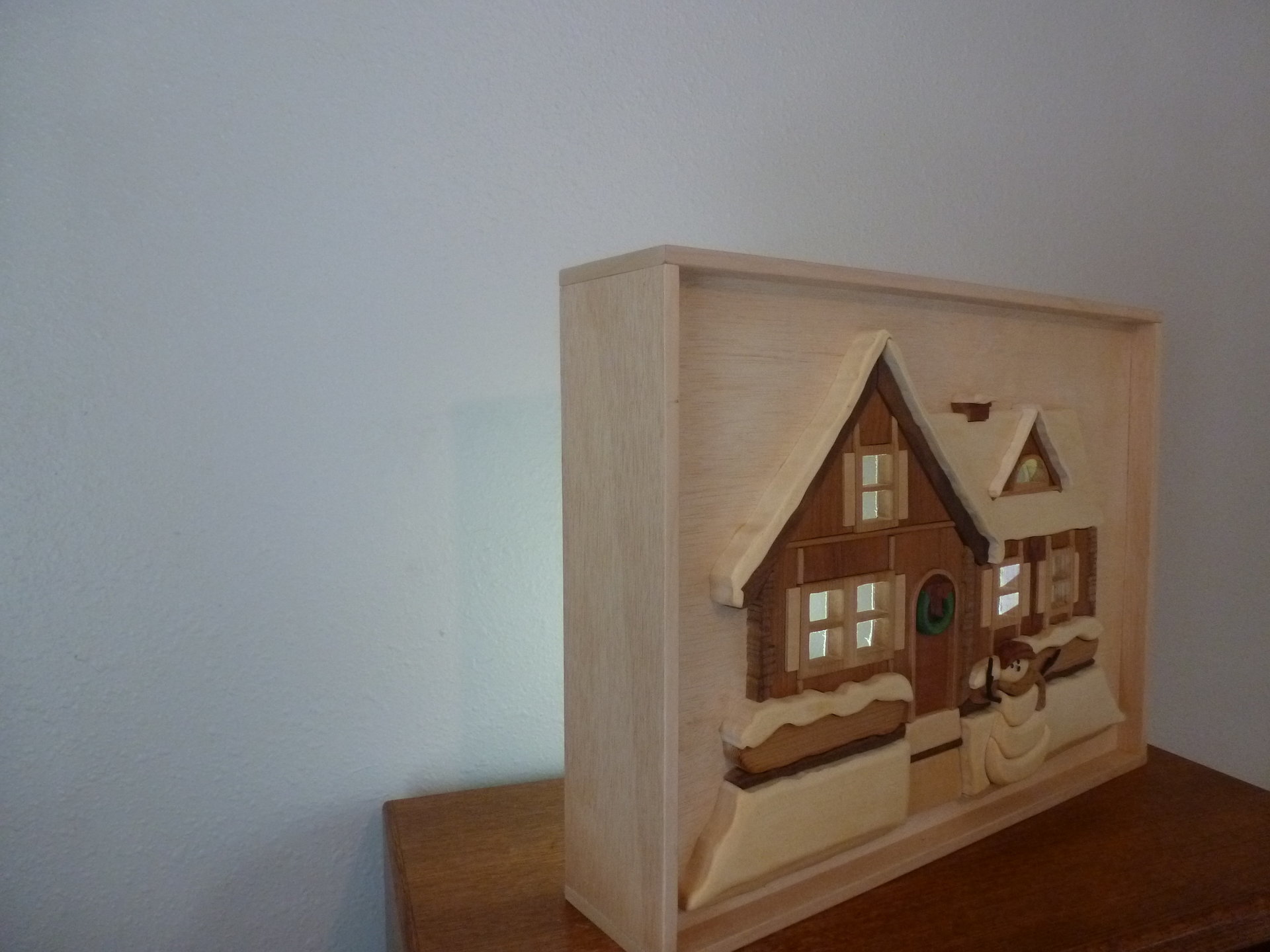 Intarsia Snowhouse Shadowbox